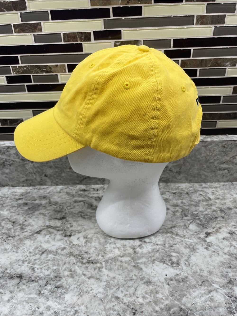 POLO by RALPH LAUREN yellow baseball hat/ cap with blue emblem - Picture 2 of 7